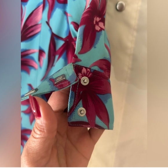 Versace Jeans Shirtdress Floral Print Button Down Dress - Picture 9 of 11